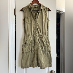 Esprit Sleeveless Khaki Snap Button Dress
